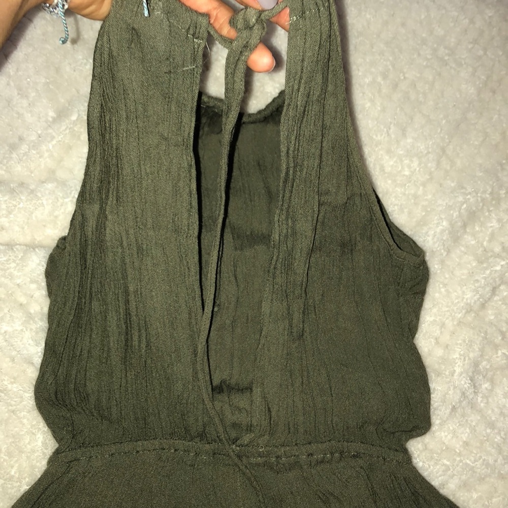 Olive open back romper - Picture 3 of 5